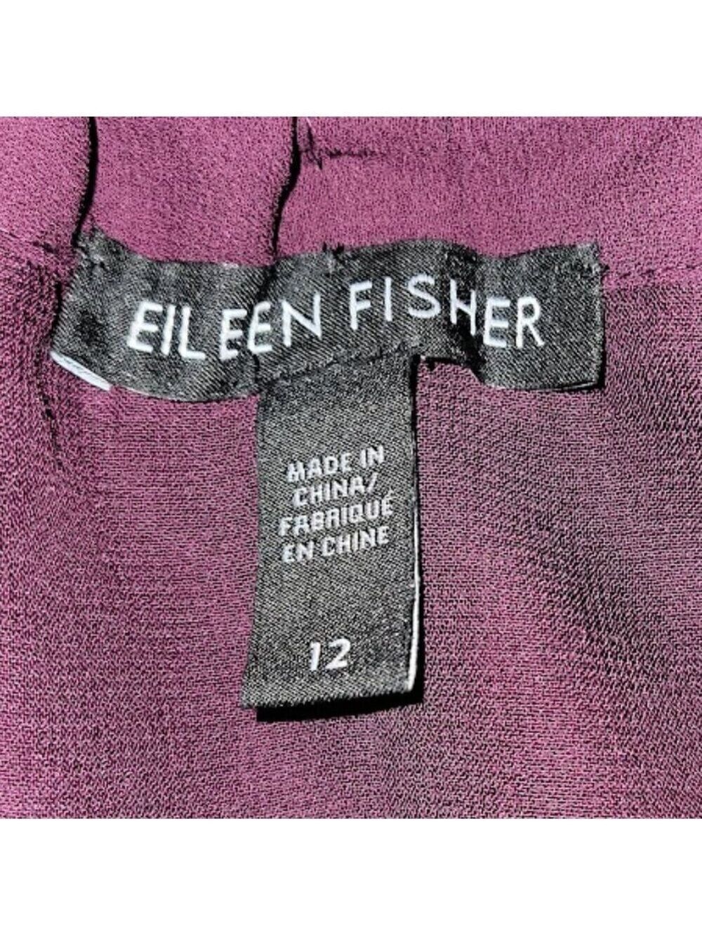 Eileen Fisher Knife Pleat Midi Skirt Purple Polyester Women's Size 12 - Picture 7 of 9